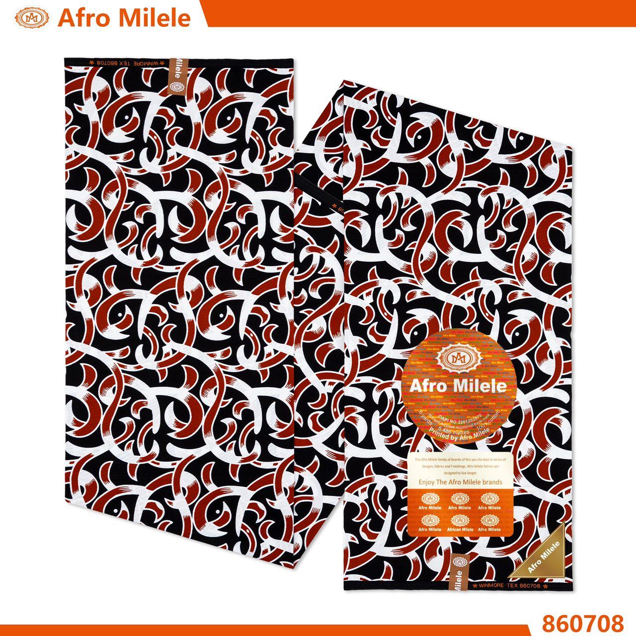 Red & Black Abstract Kitenge Fabric