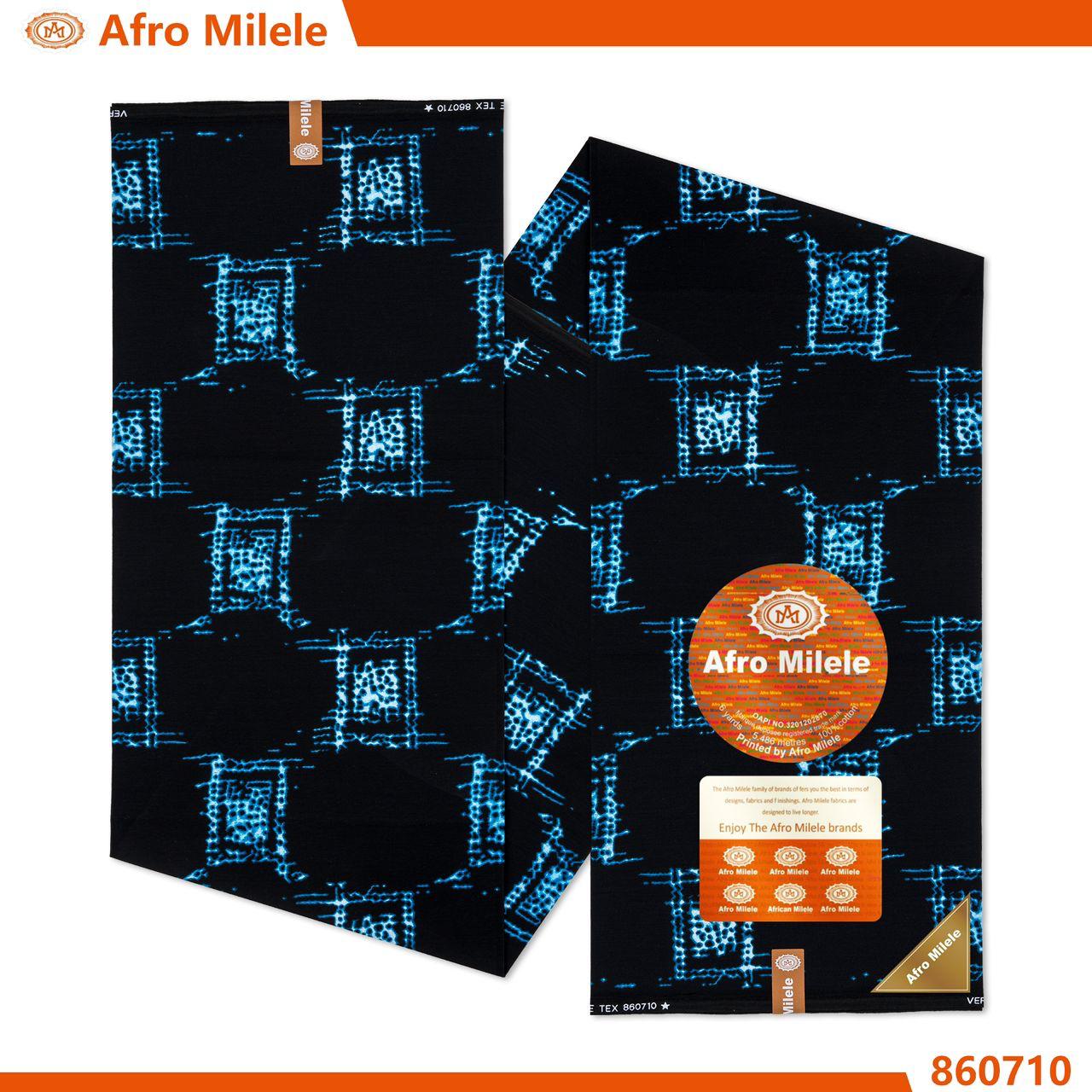 Blue Squares Kitenge Fabric