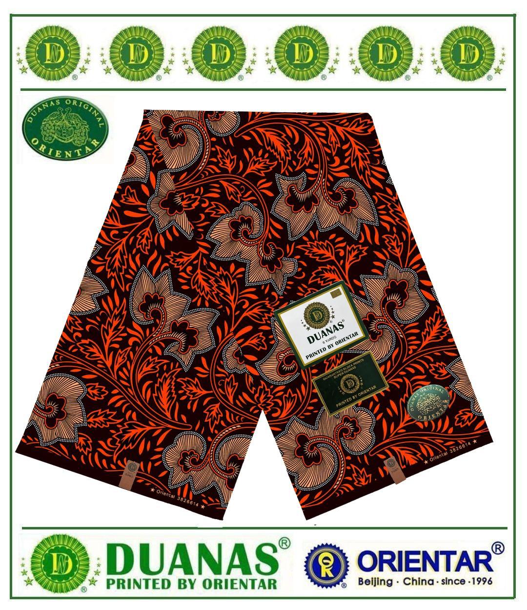 Rust Floral Kitenge Fabric
