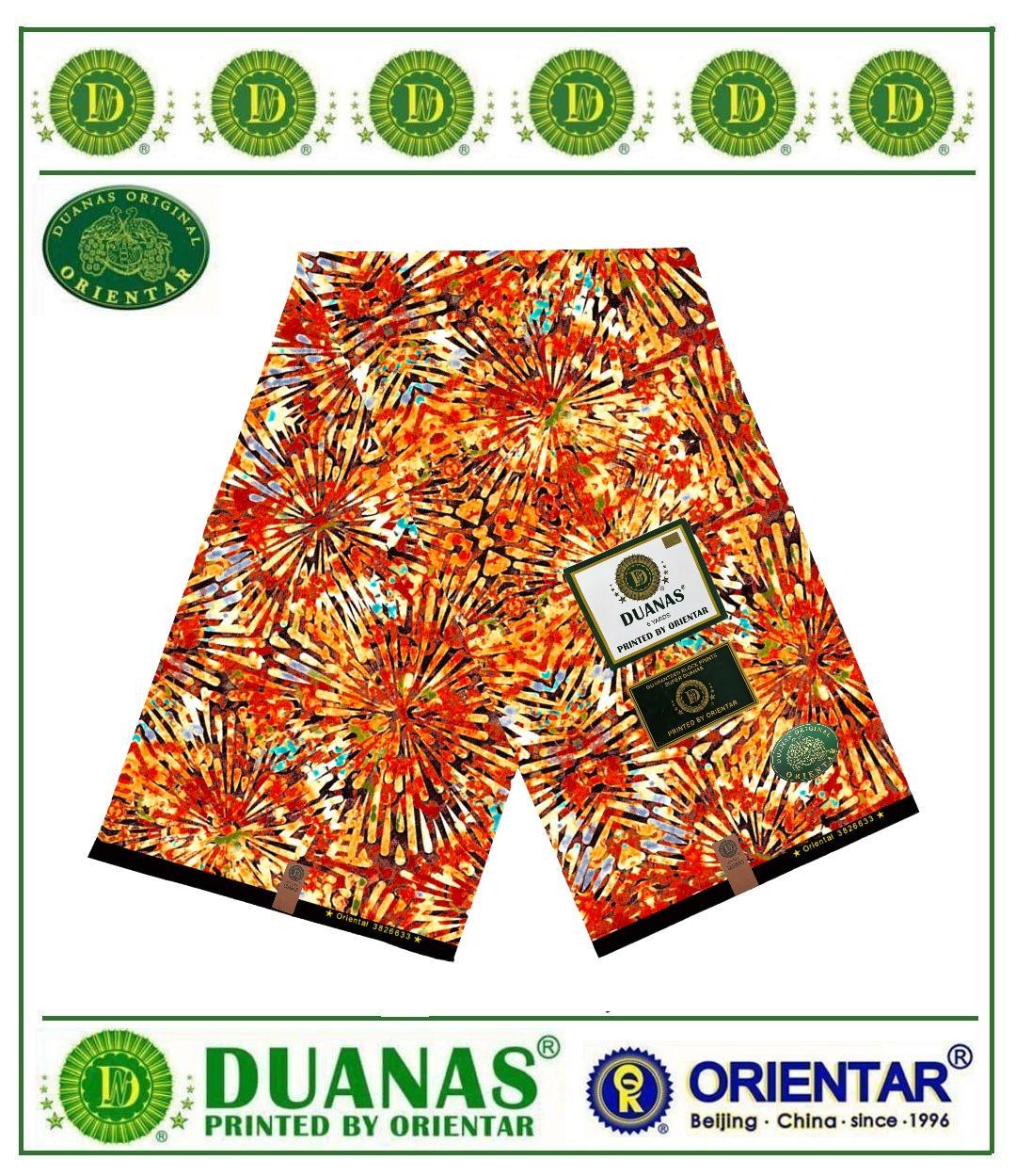 Orange Floral Kitenge Fabric