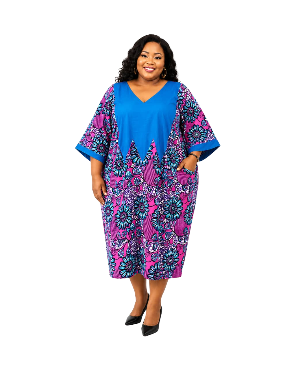 Blue Ankara kaftan