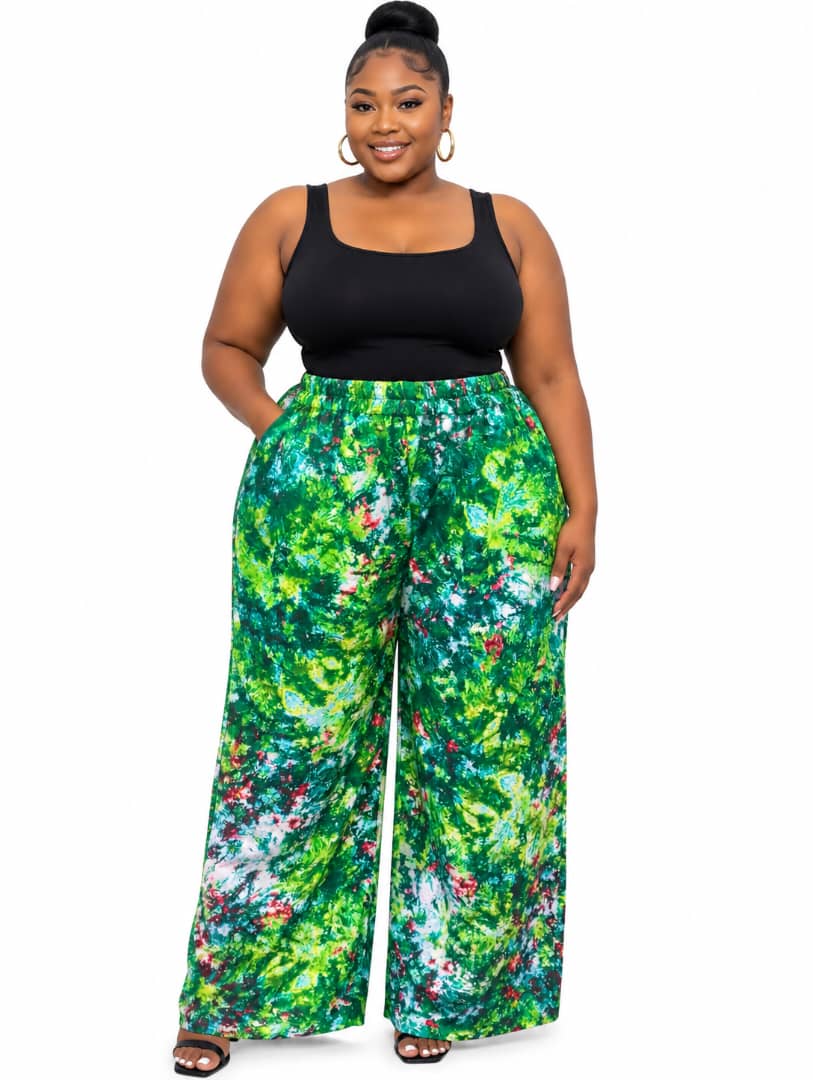 Green Print Trousers