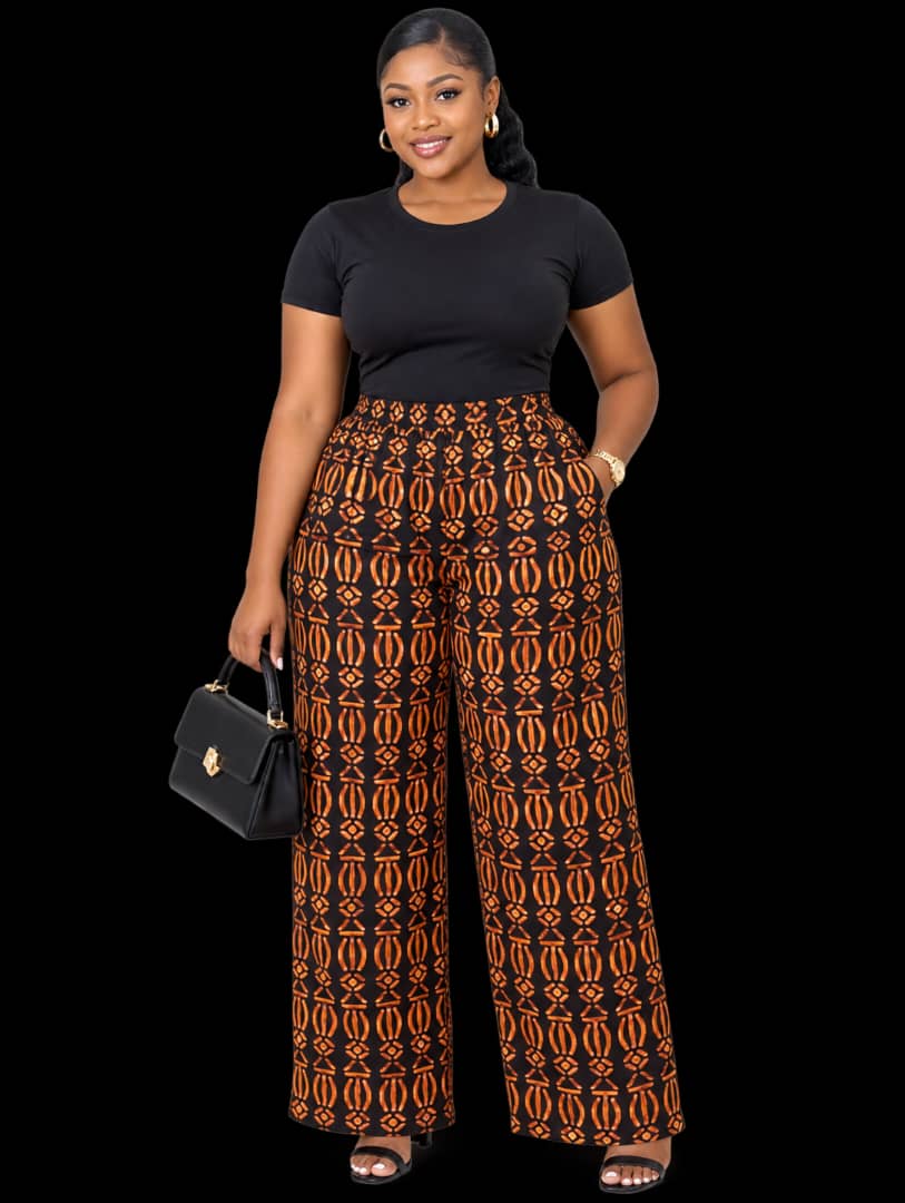 Ochre Print Trousers